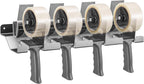 Aluminum Wall Mount Tape Gun Holder Dispenser, Silver, 4 Roll Holder