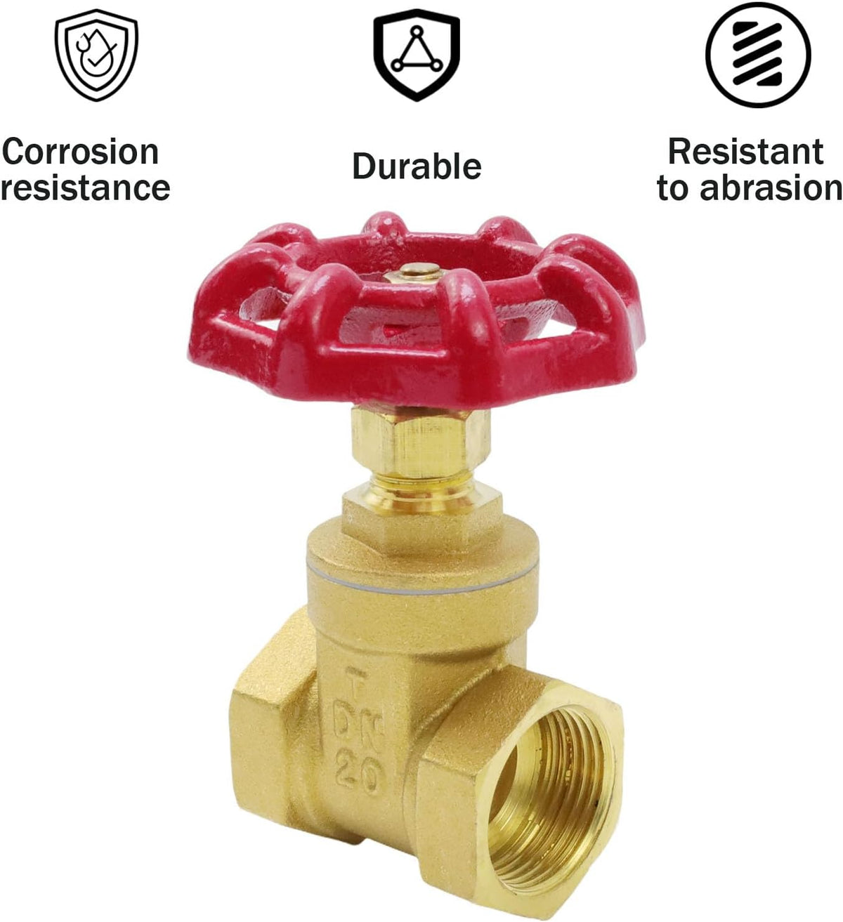 Antrader 3/4" Gate Valve Brass,Manual Rotary Sluice Valve with Wheel Handle