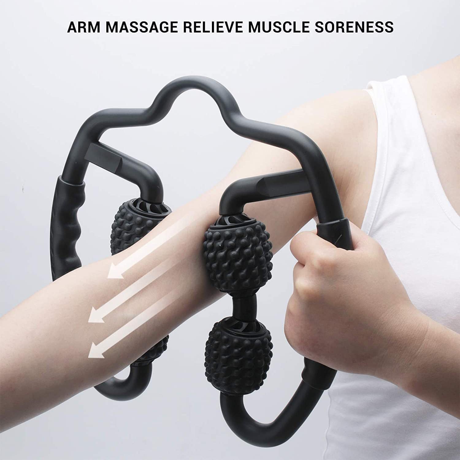 4 Wheels Foam Roller Muscle Massager for Leg Neck Hand Arm,Trigger Point Muscle Relax Massager Indoor Sports Yoga