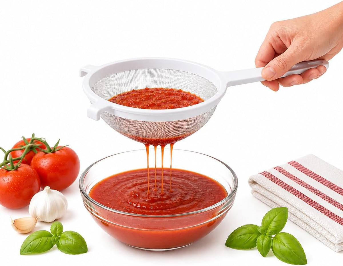 HIC Kitchen Double-Ear Fine Mesh Strainer, 5.5-Inch, BPA Free, Non Reactive
