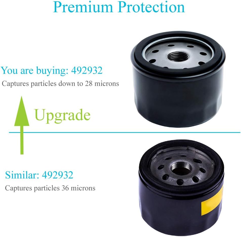 796031 Air Filter with 696854 Oil Filter, Compatible with Husqvarna YTH22V46, John Deere D100 D110 D125 D130, 591334