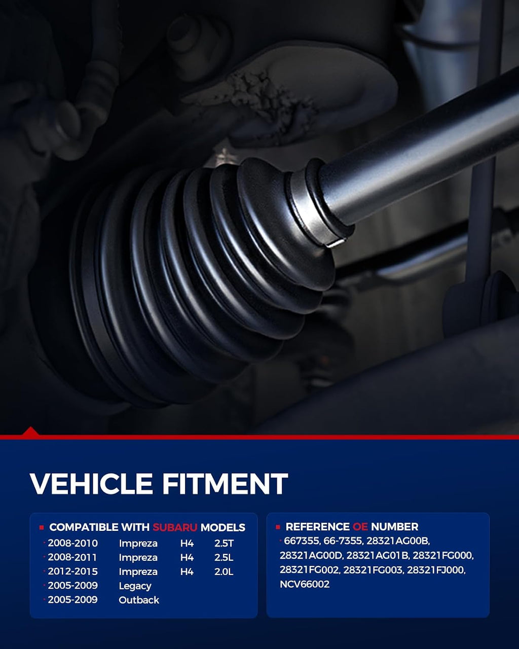 KAX CV Axle Shaft Front Driver and Passenger Side for Subaru
