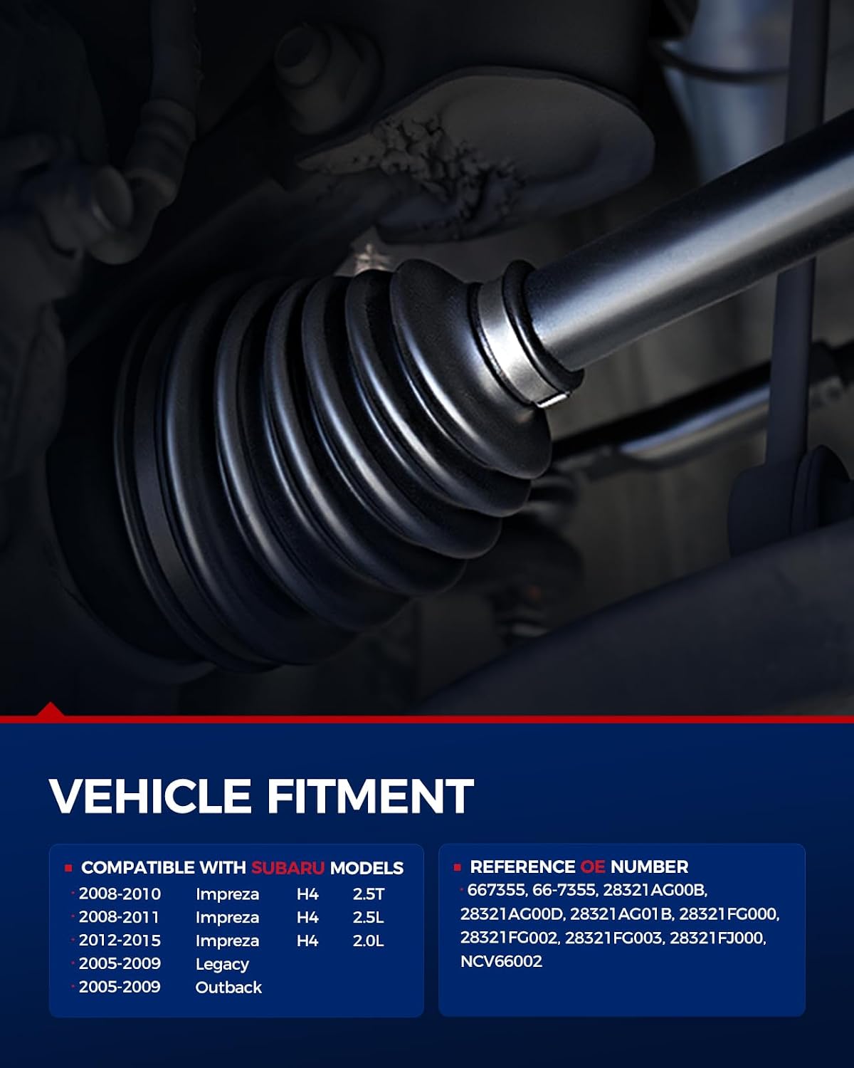 KAX CV Axle Shaft Front Driver and Passenger Side for Subaru