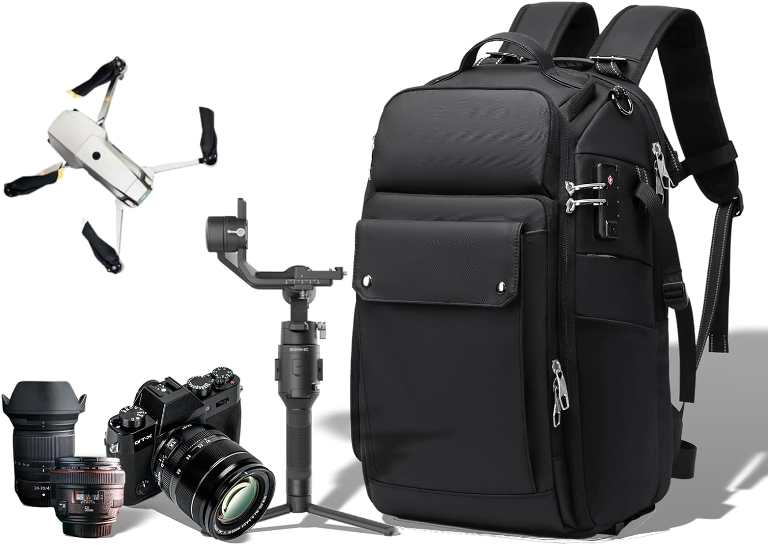 Camera Backpack Large, Waterproof Camera Bag for Mirrorless and DSLR with TSA Lock,Quick Access,17-Inch Laptop