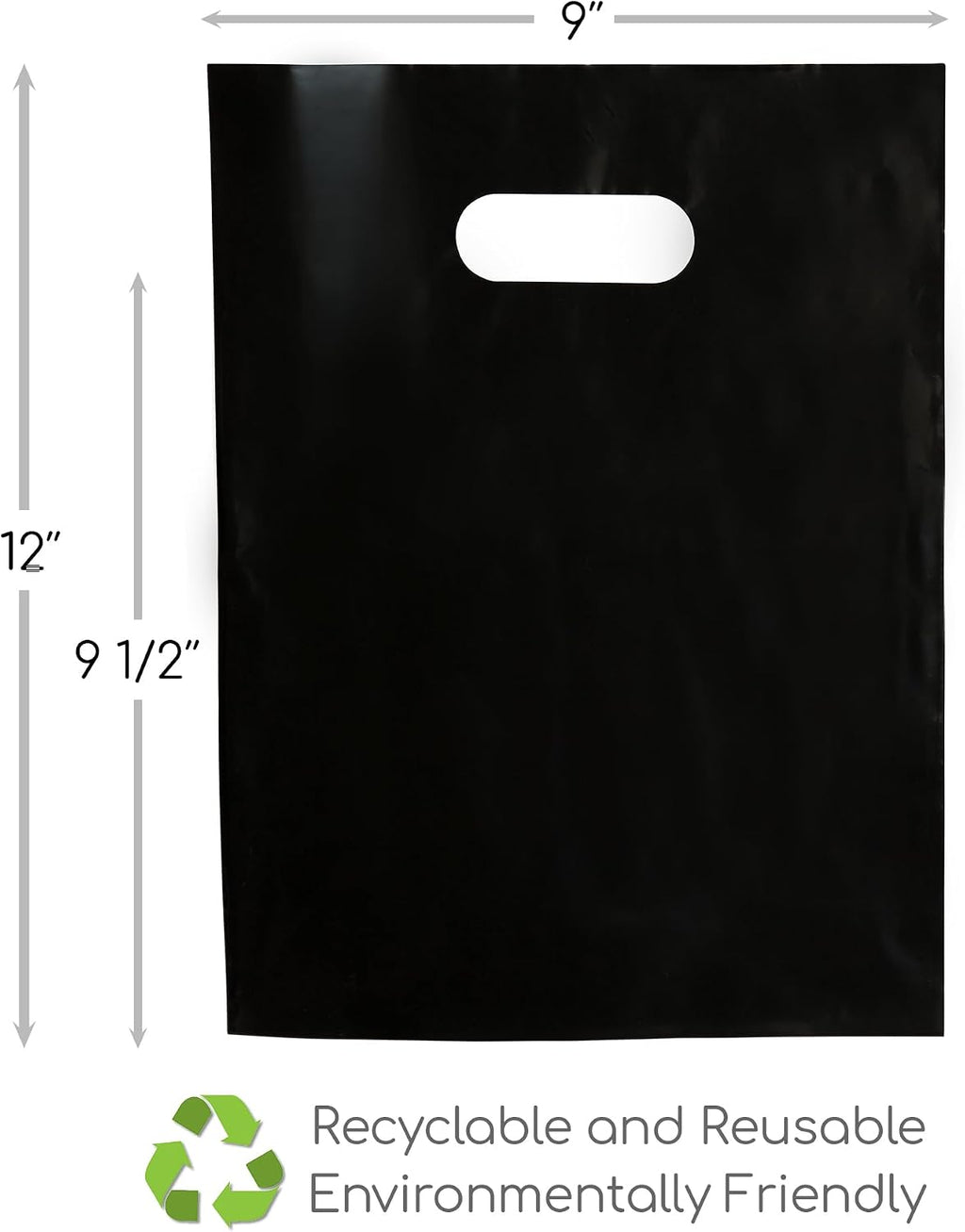 200 Black And White Plastic Bags 9x12 Merchandise Bags
