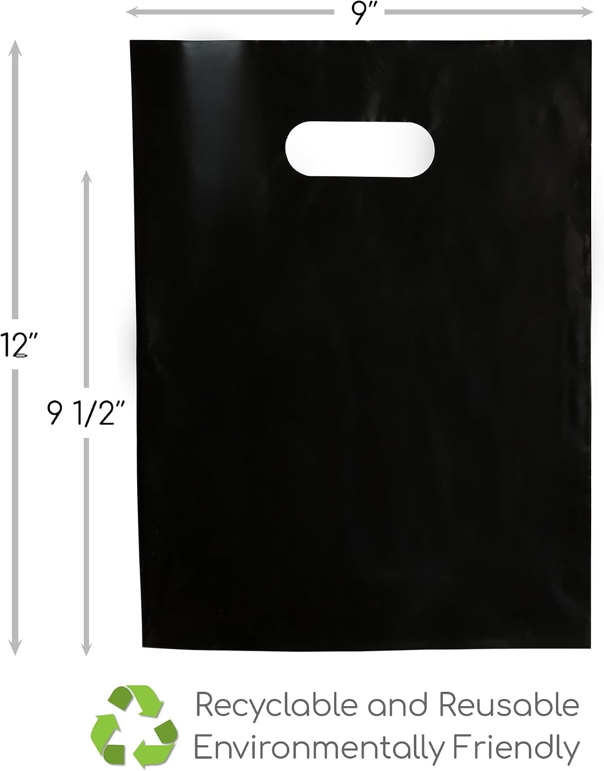 200 Black And White Plastic Bags 9x12 Merchandise Bags