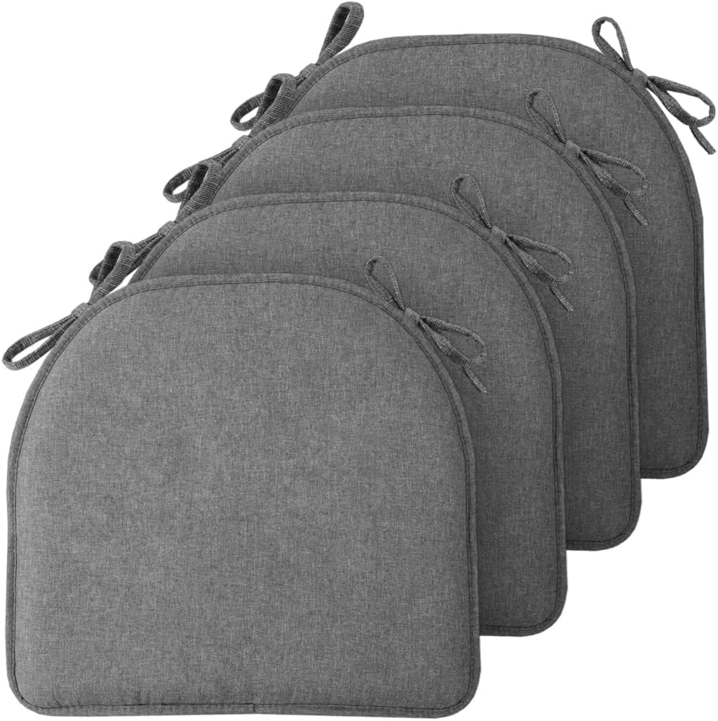 Chair Cushions, 4 Pack Memory Foam Chair Pads, Grey