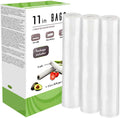 Vacuum Sealer Bags for Food, Food Saver Space Saver Vacuum Storage Bags, 3 Rolls 11” x 10', BPA Free, Heavy-Duty