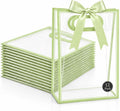 12 Pack Clear Gift Bags with Handles, Sage Green