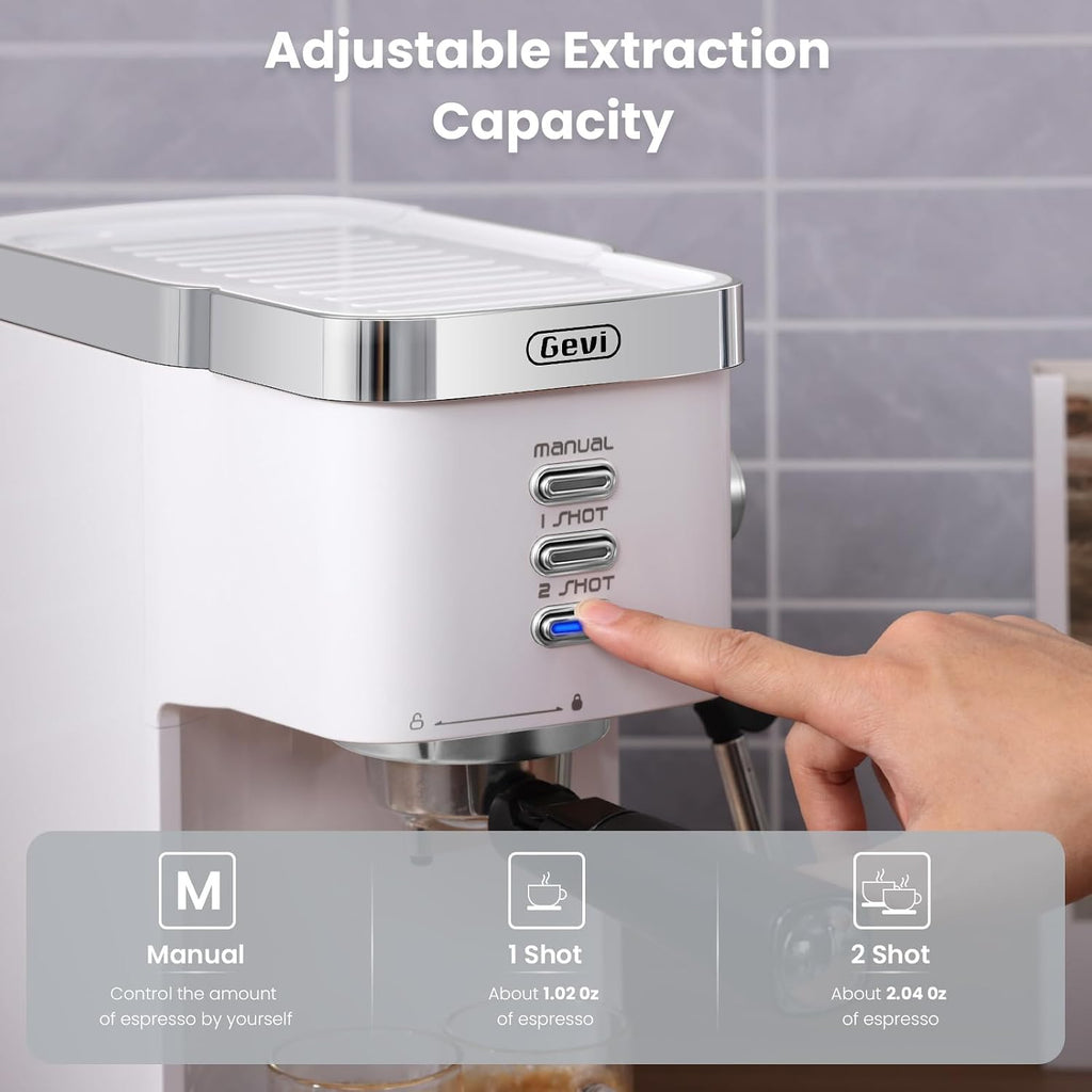 20 Bar Compact Espresso Machine with Milk Frother for Latte&Cappuccino | Budget under$150; Removable Water Tank;