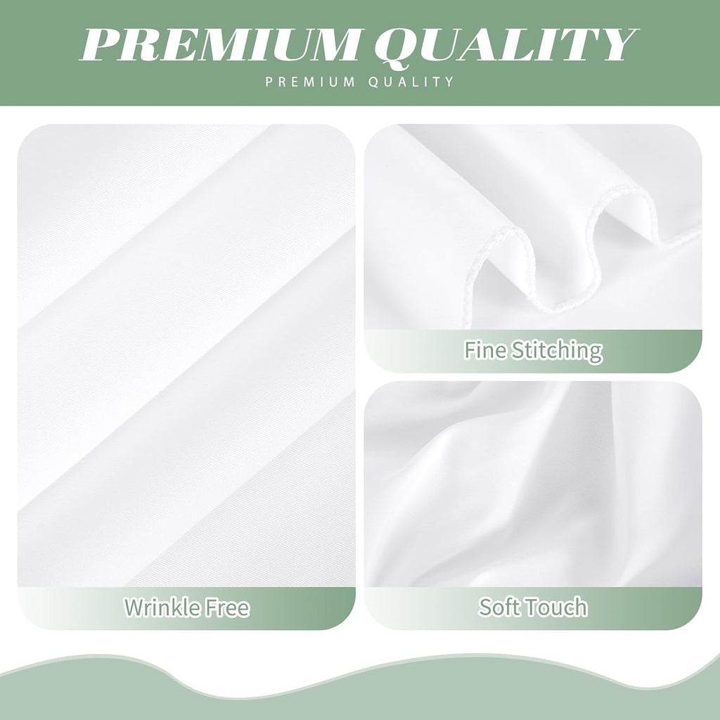 10 Pack White Tablecloths for 8 Foot Rectangle Tables 60 x 126 Inch - 8ft Rectangular Bulk Polyester Fabric Washable