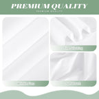 10 Pack White Tablecloths for 8 Foot Rectangle Tables 60 x 126 Inch - 8ft Rectangular Bulk Polyester Fabric Washable