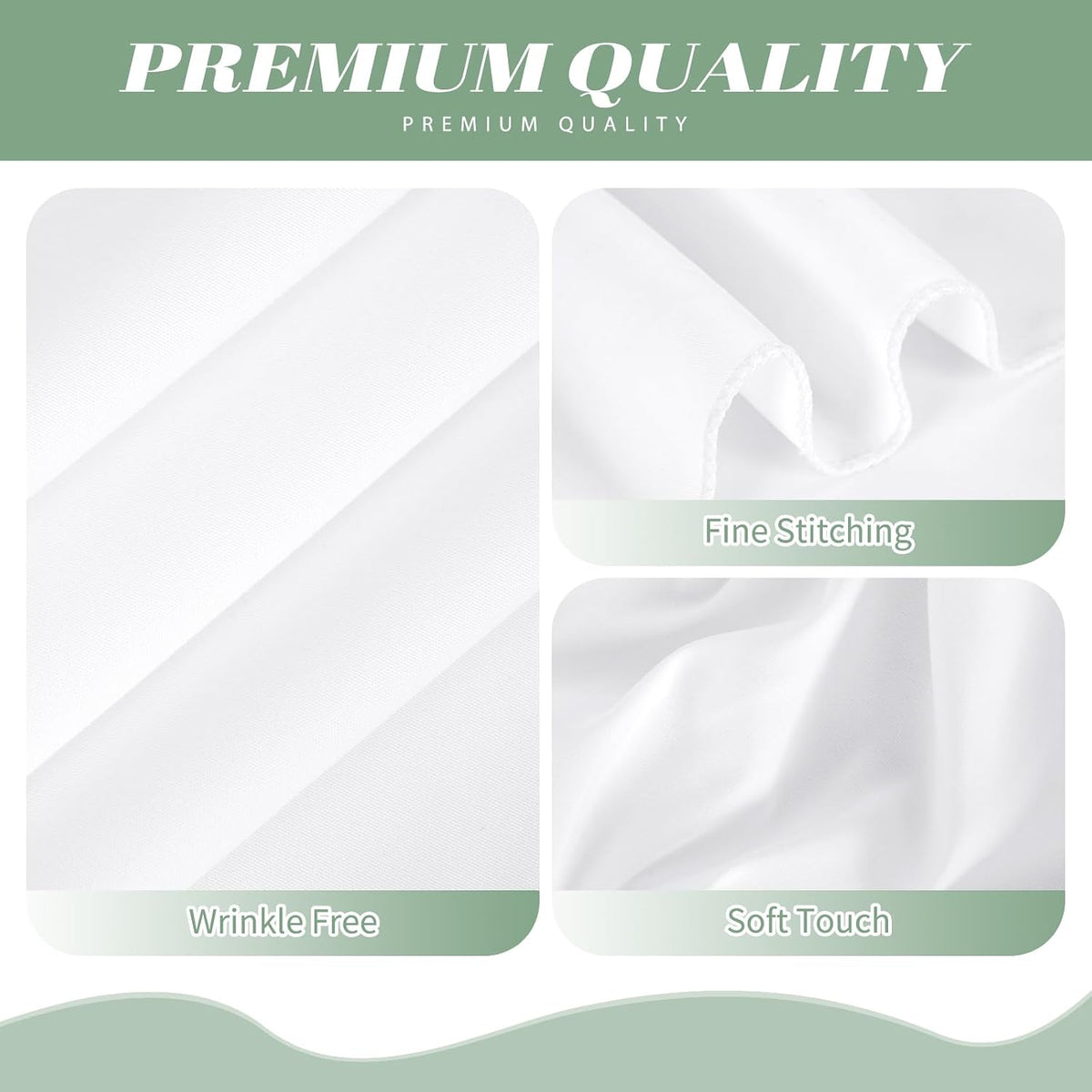 10 Pack White Tablecloths for 8 Foot Rectangle Tables 60 x 126 Inch - 8ft Rectangular Bulk Polyester Fabric Washable