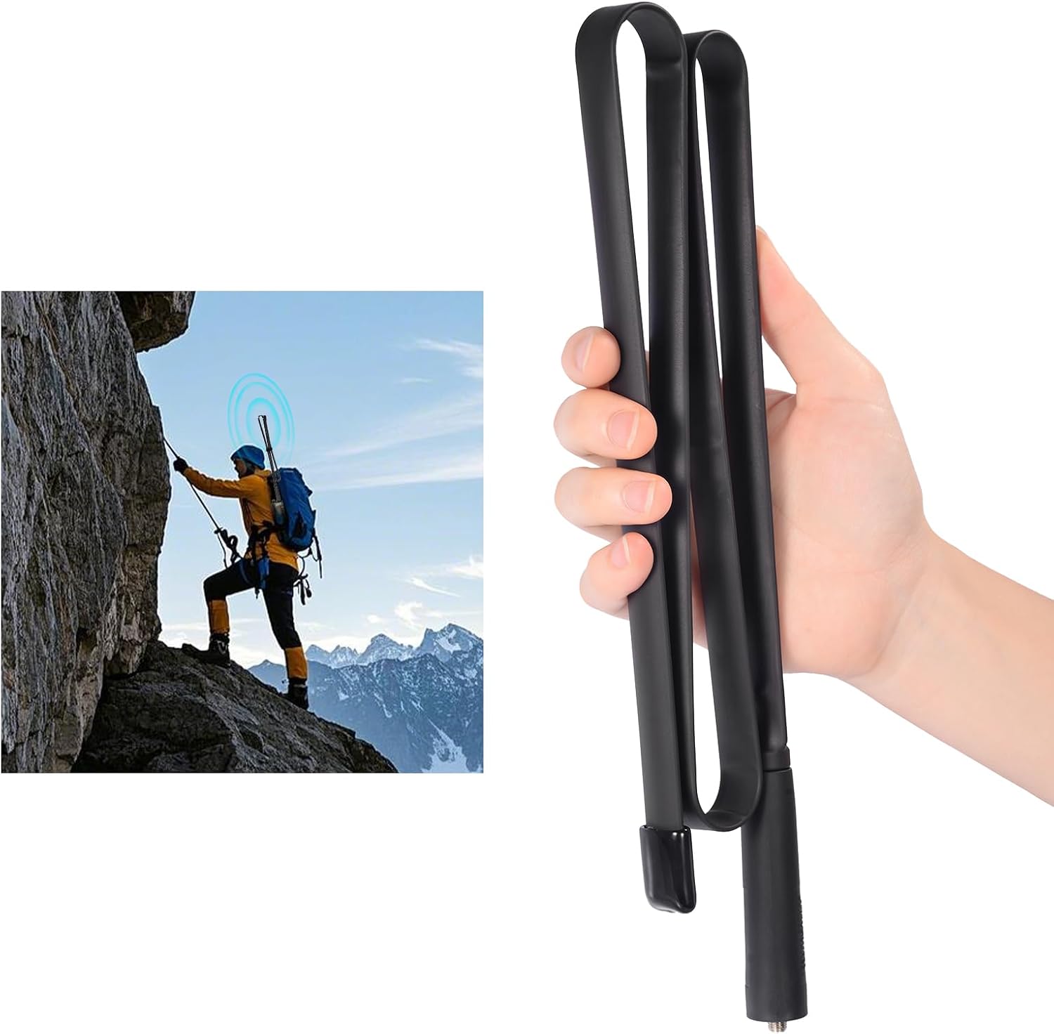 VHF UHF 136-520MHz 42.5 inch Foldable CS Tactical Ham Radio Antenna | SMA Female Dual Band Antenna with 3 feet