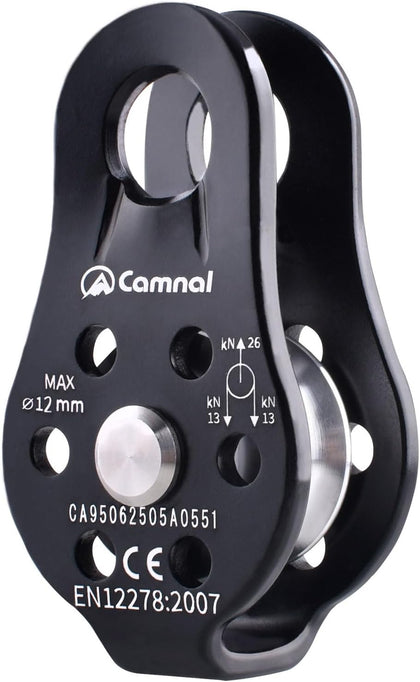 Climbing Pulley 26kN Fixed Plate Aluminum Alloy Rope Pulley Small Micro for Rescue Climbing Hauling Zipline Rigging