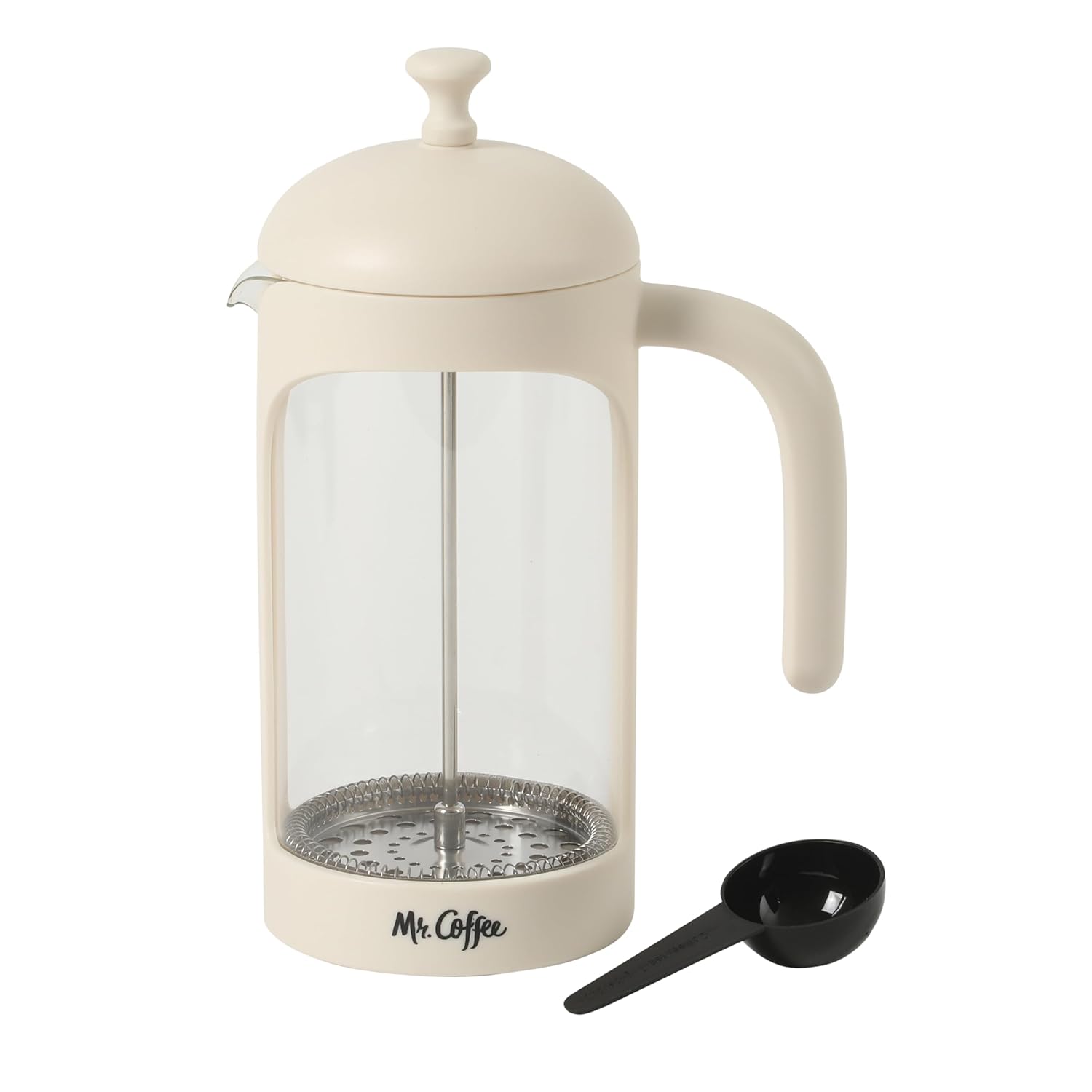 Retro Brew French Press Coffee Maker, 31-Ounce Glass Carafe with High Heat Resistant Durable Borasilicate Glass &