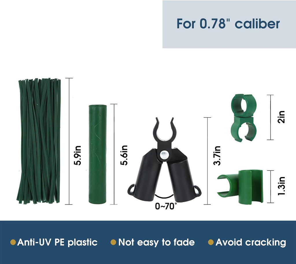 Adjustable Garden Stakes Connectors for 0.78" Rods | Plastic Plant Trellis Clips Connecting Joints for Tomato Cage
