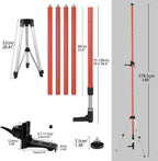Laser Level Pole with Tripod, Telescoping Tripod | 12 Ft./3.7M with 1/4-Inch by 20-Inch Lasers' Mount for Rotary and