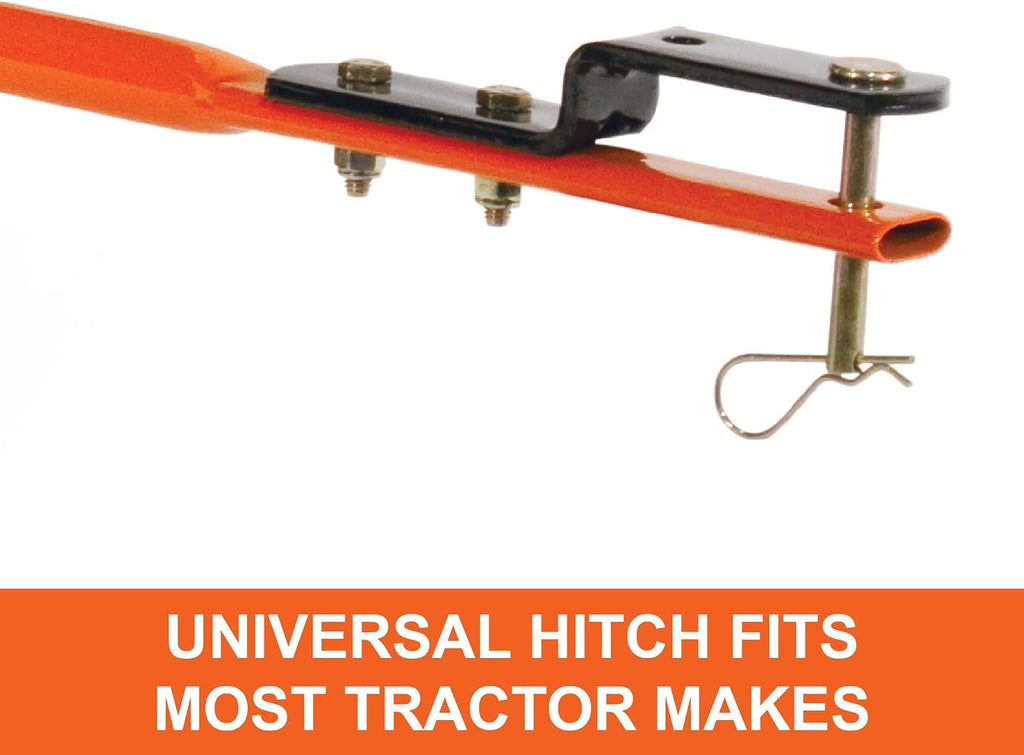 Pull Behind Broadcast Spreader for Seed, Fertilizer, Salt and Ice Melt, 130 lb Hopper Capacity with Universal Hitch