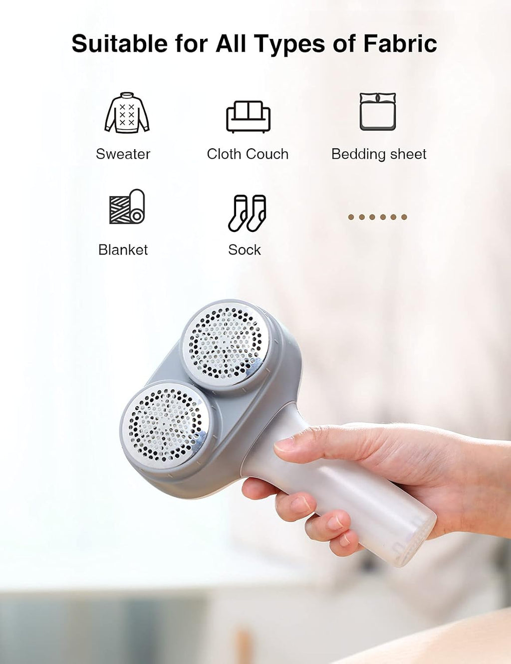 Fabric Shaver, Sweater Depiller & Pilling Remover | Dual-Head Design for 2X Faster Pilling Removal on Sweaters & Couches