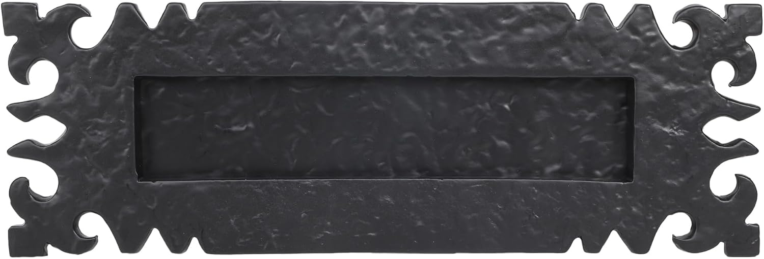 Iron Black Antique Powder Coated 12"x4" Inch Letter Plate Mail Slot For Front Door