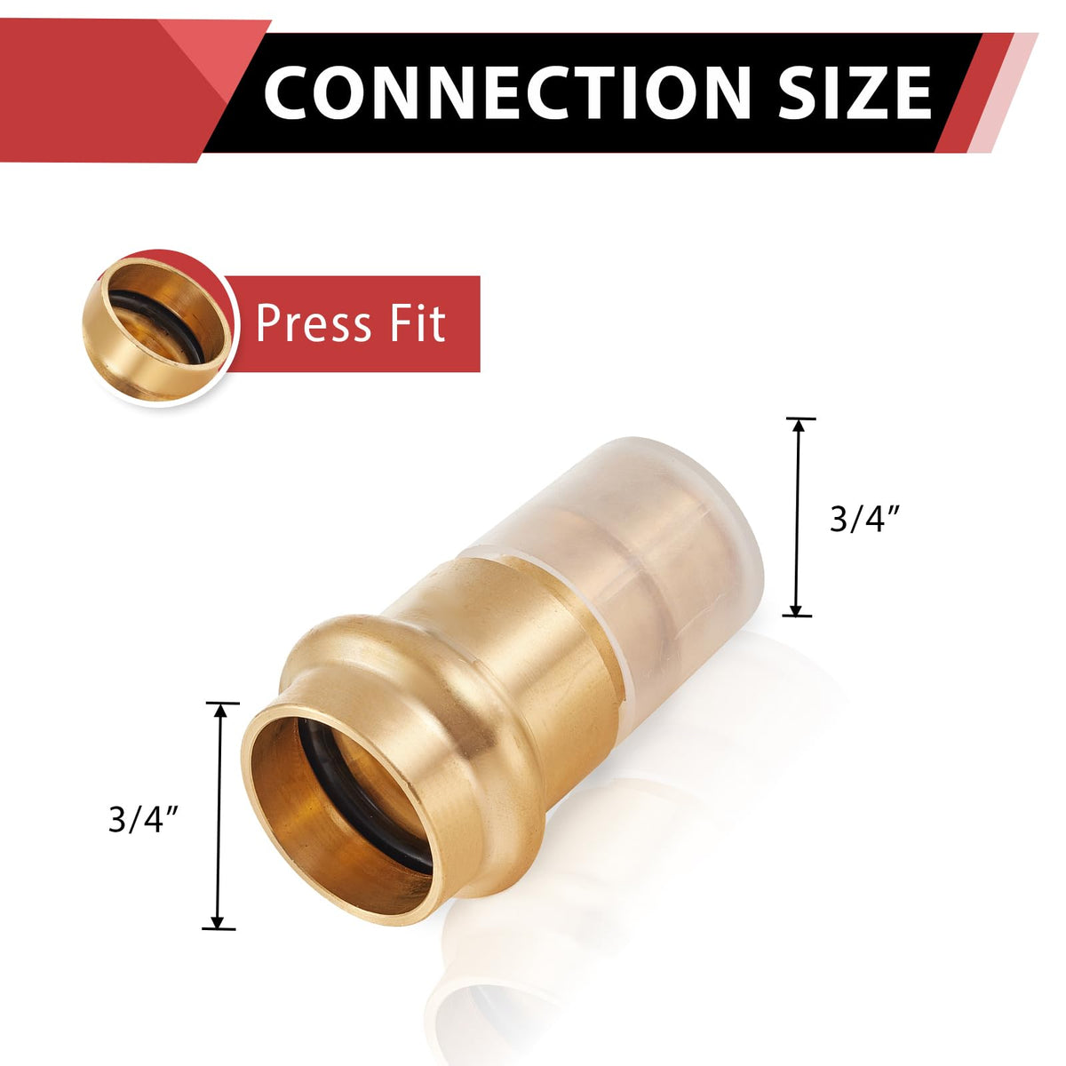 5Pcs EFIELD 3/4"Copper Press x PEX-A Coupling Adapter(PEX1960186-5)