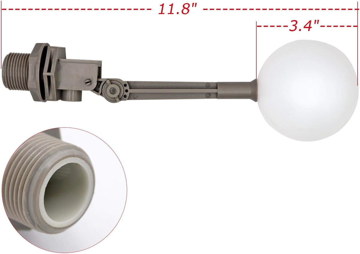 2 Pack 1 Inch Water Float Valve for Pond
