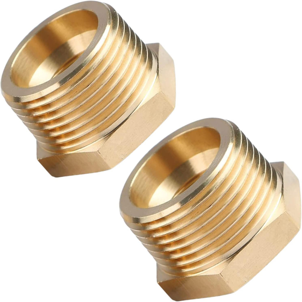 2PCS 1" x 1/2" Brass Reducer Hex Bushing by CX WONDERLAND