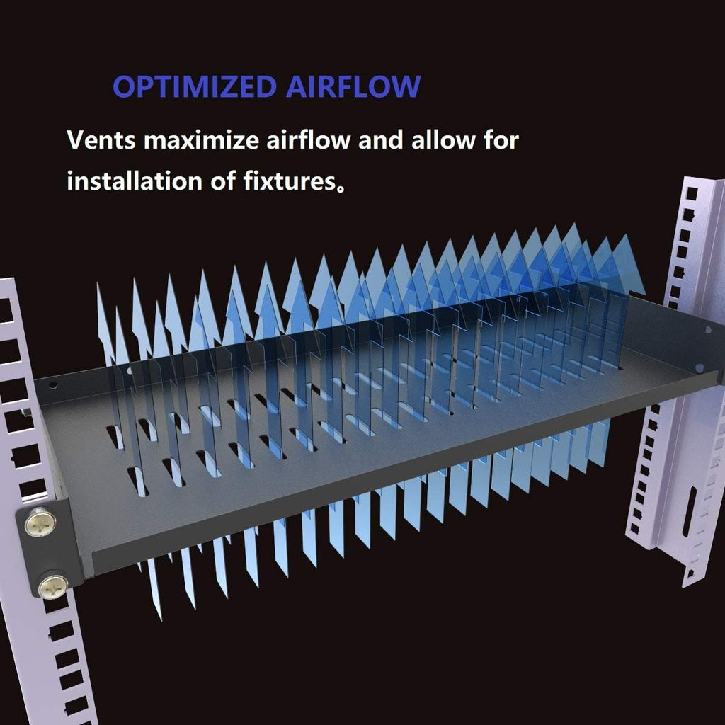 1U Vented Cantilever Server Rack Mount Shelf 8"(203mm) Depth