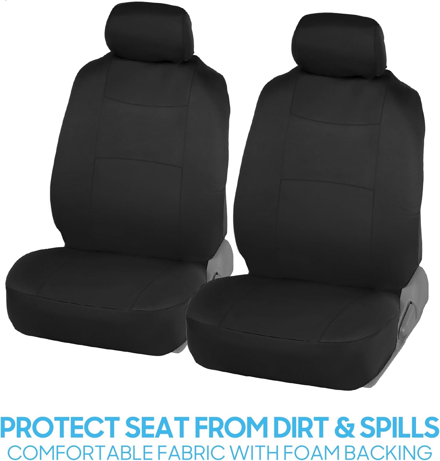 PolyPro Car Seat Covers Full Set in Solid Black, Front and Rear Split Bench Seat Covers for Cars, Easy to Install Car
