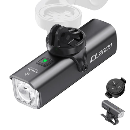 CL2000 Bike Lights for Night Riding,2000LM Super Bright Rechageable Bicycle Headlight,IPX6 Waterproof Bike Front