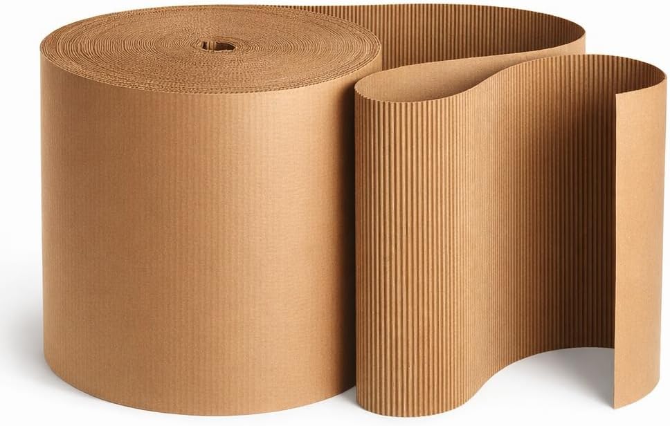 Single Face Corrugated Roll, 24 x 250 Feet, B Flute, Brown, Recyclable