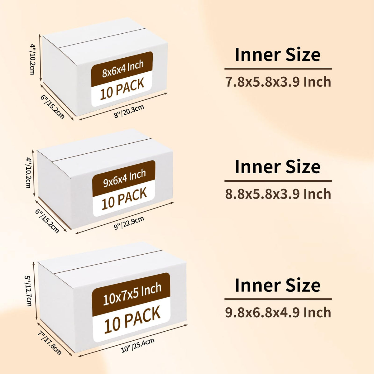 30 Pack Shipping Boxes Assorted Sizes 8x6x4 & 9x6x4 & 10x7x5