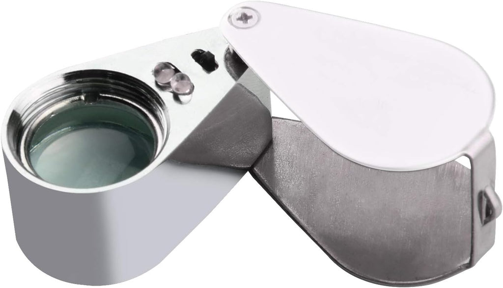 Jewelers Loupe 30X,Loupe Magnifier Metal Construction and Optical Glass | magnifying glass keychain，Suitable for