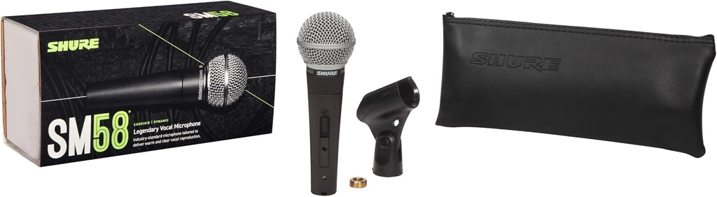 SM58S Pro XLR Dynamic Vocal Microphone with On/Off Switch | Cardioid dynamic vocal mic with on/off switch for studio