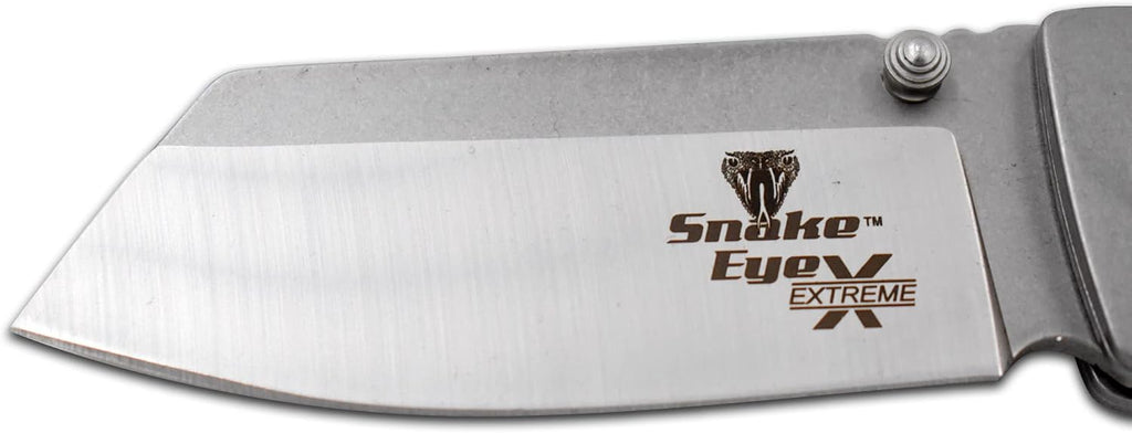 Snake Eye Extreme Collection Heavy Duty 2 Tone Durable Folding Knife - Smooth One Hand Opening Ball Bearing Pivot (1206)