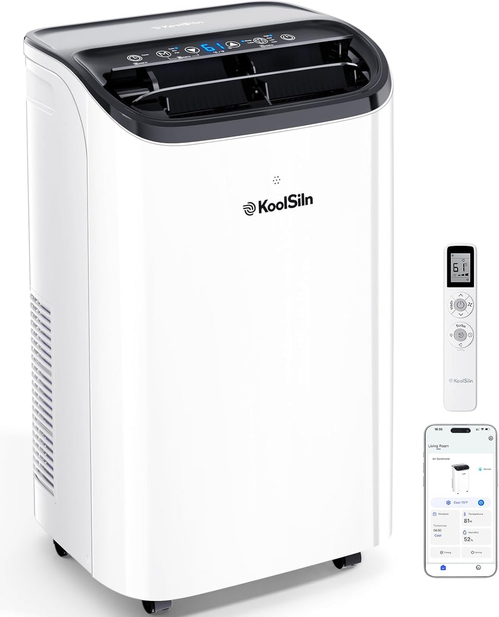 14,000 BTU Portable Air Conditioner with WiFi & Remote Control, Cools Up to 700 Sq.Ft, Auto-Evaporation Low Noise