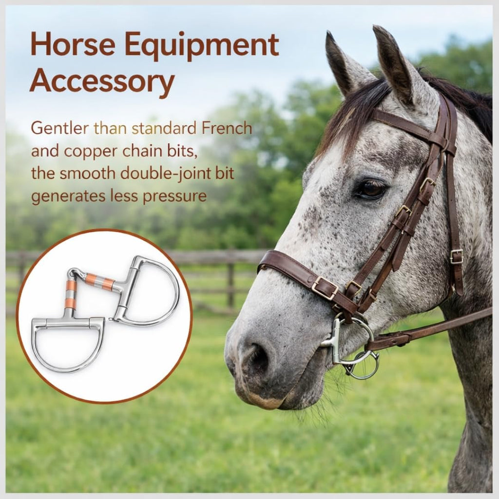 Snaffle Horse Bit with Rollers – Stainless Steel Horse Training Bit for Equestrian Riding, Western Tack Horse Bit for