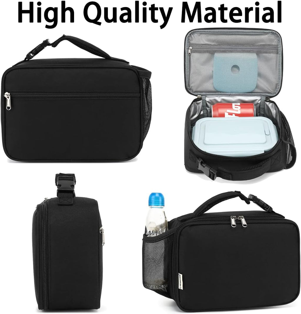 Insulated Lunch Box for School, Thermal Reusable Durable Freezable Lunch Bags for Kids Boys Girls Men Women - Small