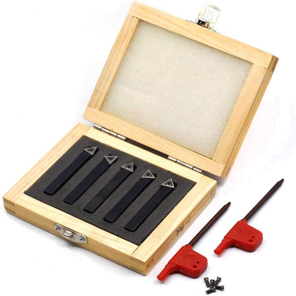 OSCARBIDE 1/4" Mini Indexable Lathe Turning Tool Holder Set 5pc