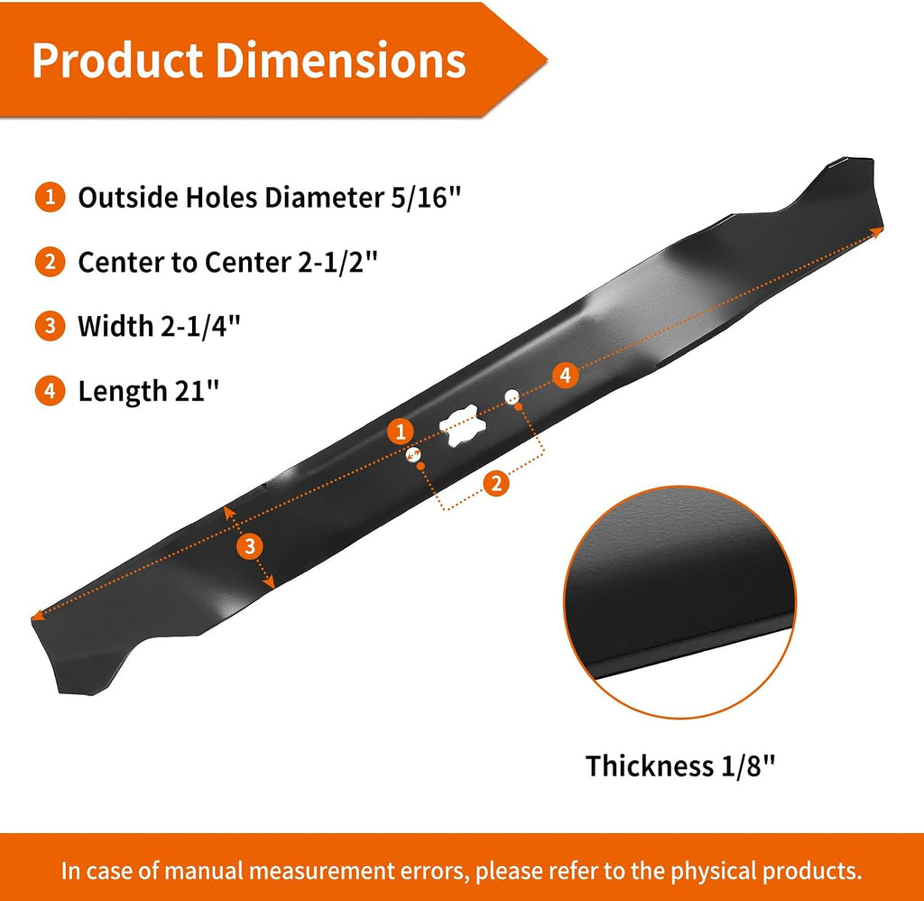 942-0741A Mower Blade for Cub-Cad et MTD Troy Bilt 21" Deck, 942-0741 Mulching Blades for Troy Bilt TB130 TB230 410