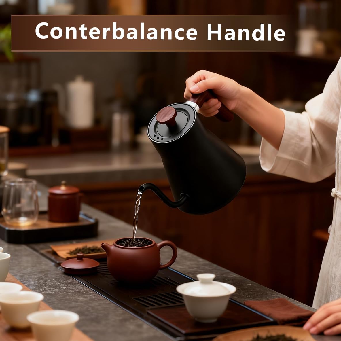 Gooseneck Electric Kettle,Pour Over Kettle for Coffee and Tea,Intelligent Temperature Control,Quick Heating,Keep Warm