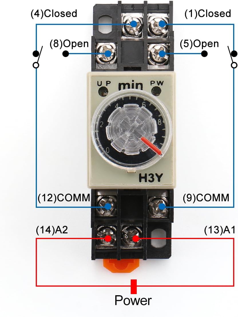 BAOMAIN H3Y-2 AC 110V Time Delay Relay, 10 Minutes DPDT 8 Pin Solid State Timer with Socket Base, 5A 250VAC Resistive Load