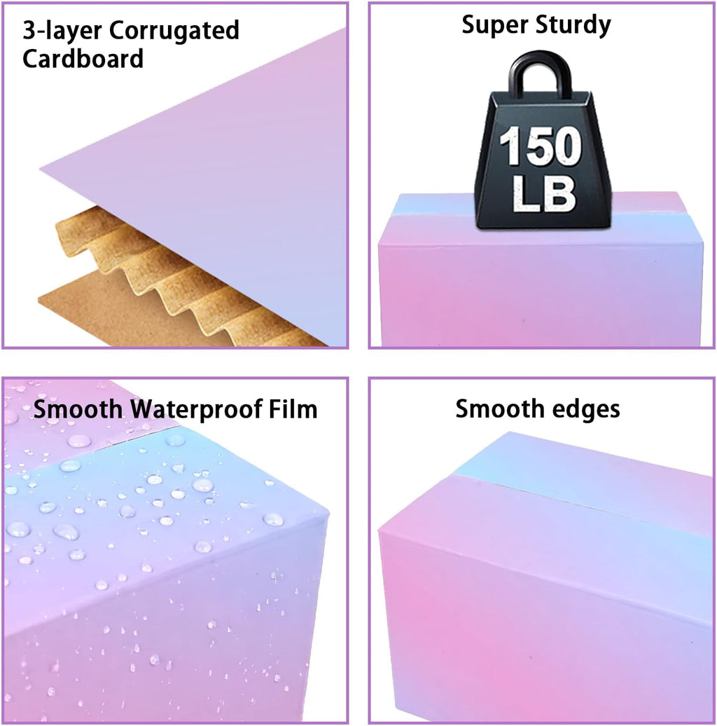 Shipping Boxes Medium 9x6x4 Inches, 30 Pack Mailer Packaging Boxes Bulk, Pink Blue Corrugated Cardboard Boxes for