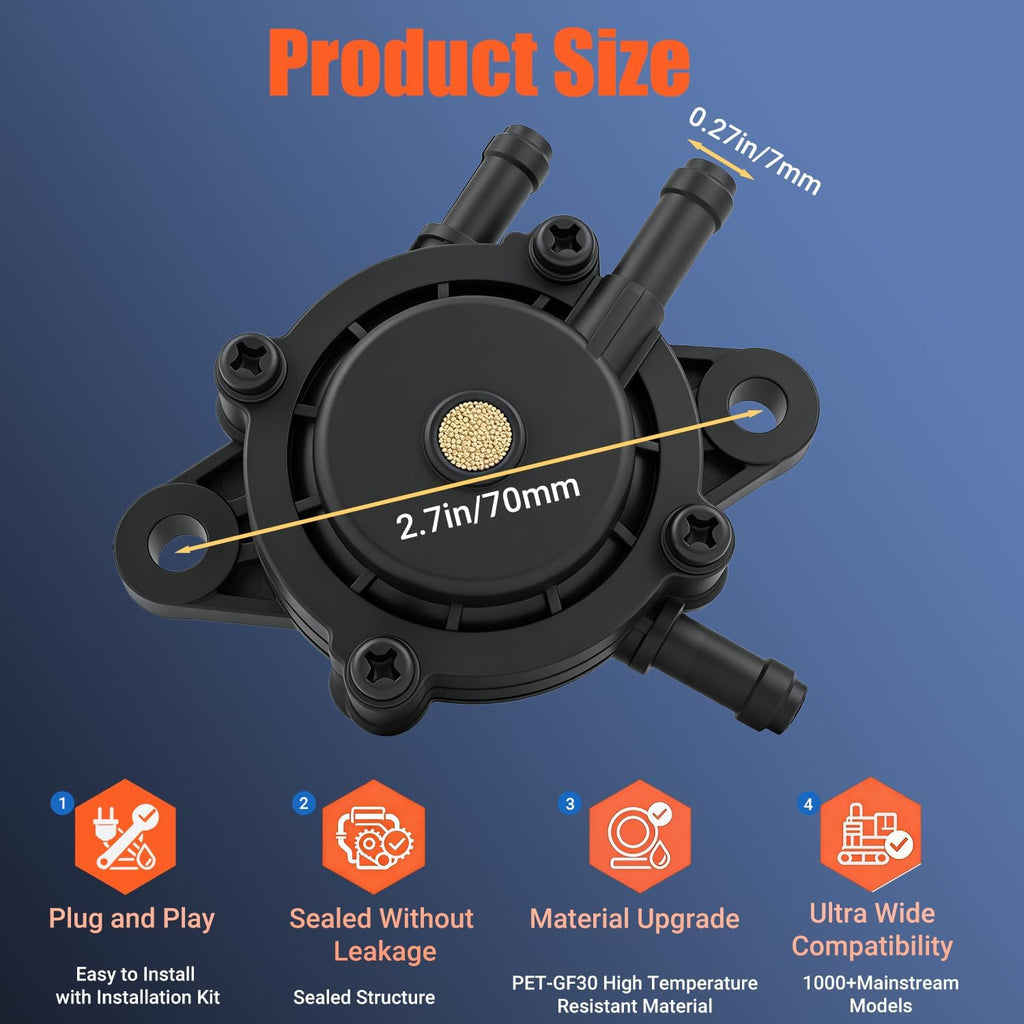 Fuel Pump w/Fuel Filter LT1045 LT1050 Replacement for Cub Cadet LT1042 LT1018 LTX1050 LT1046 LT1024 RT65 LTS1550 GT1554VT LT2180 LT1022 LTX1042 Lawn Tractor