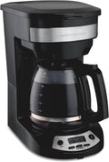 12 Cup Programmable Drip Coffee Maker | Regular & Bold Brew Options | Auto Pause and Pour | Glass Carafe | Black with