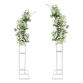 2 PCS Half Moon Metal Arch Stand, Wedding Arch Backdrop Stand with Rectangular Base, Gold Curved Top Wedding Arch for