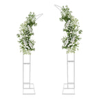 2 PCS Half Moon Metal Arch Stand, Wedding Arch Backdrop Stand with Rectangular Base, Gold Curved Top Wedding Arch for