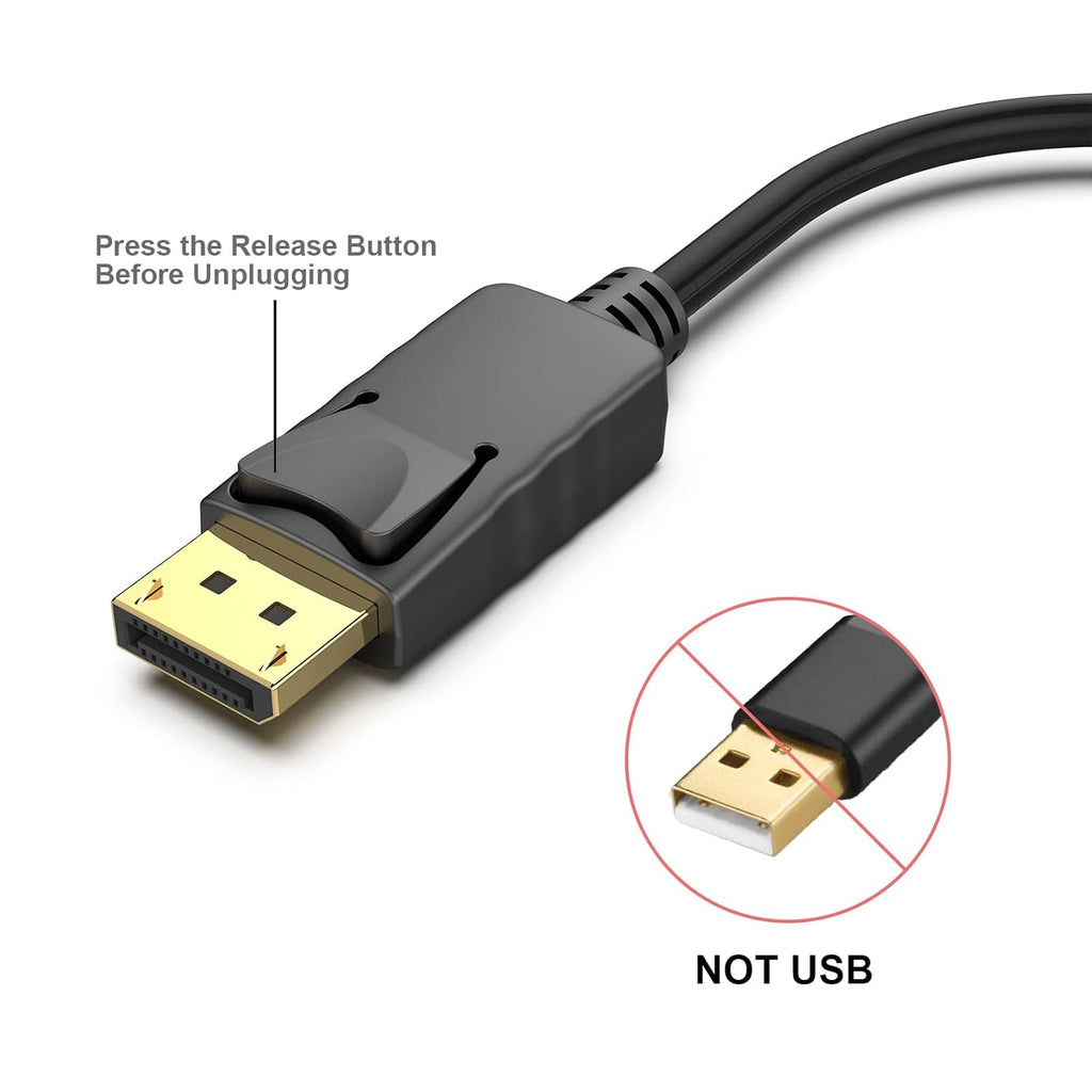 4K DisplayPort to HDMI Adapter, Uni-Directional DP 1.2 Computer to HDMI 2.0 Screen Gold-Plated DP Display Port to