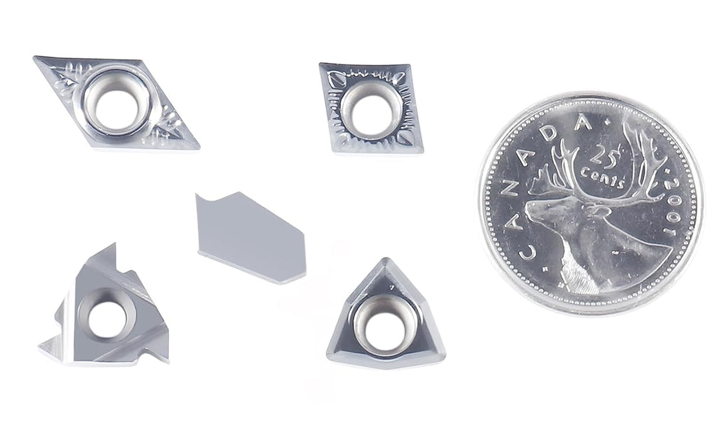Accusize Carbide Insert Set for 5/8 in Turning Tool, 10 Pc, for Aluminum